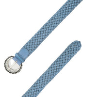 Orciani - Cintura “Masculine” in cuoio con fibbia etnica colore jeans